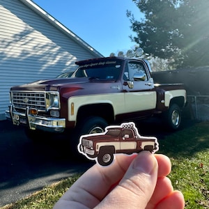 1976 Chevy K10 w/ Roll Bar Sticker - Side View