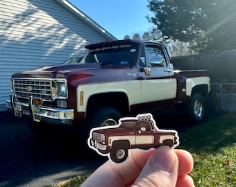1976 Chevy K10 w/ Roll Bar Sticker - Side View