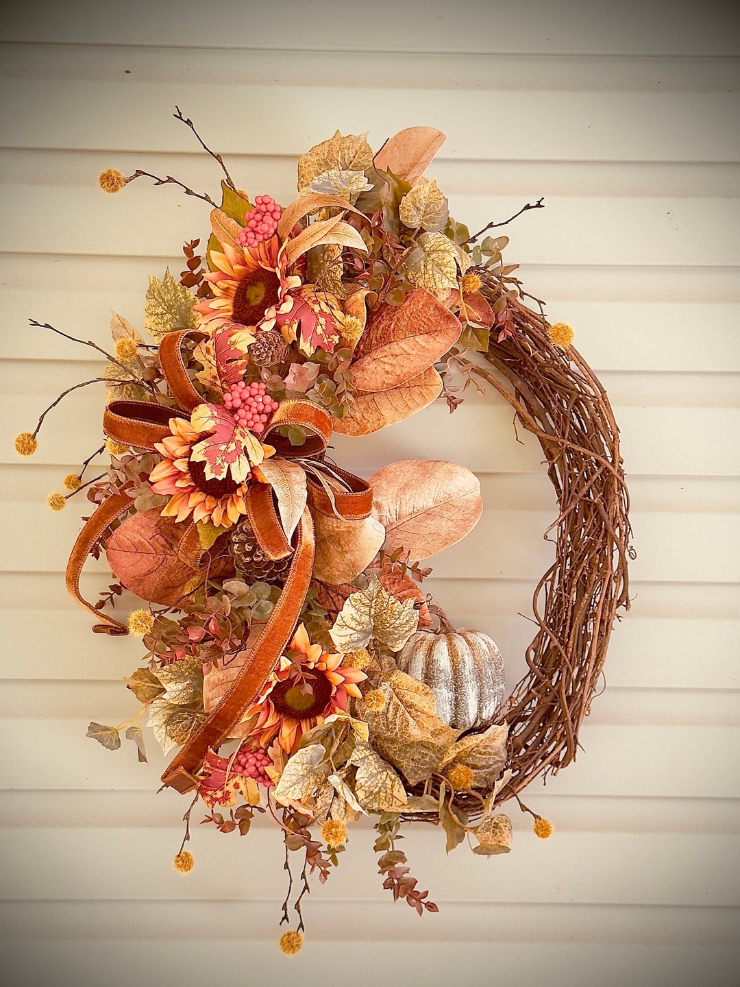 Elegant Fall Wreath for Your Front Door - Etsy