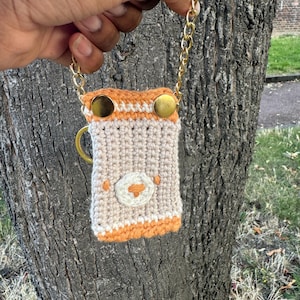 Llavero de cartón de leche de ganchillo, monedero de ganchillo, llavero de cartón de leche, llavero kawaii, accesorio para bolso