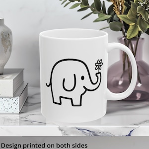 Elephant Mug, Elephant Lover Gift, Animal Coffee Cup, Safari Theme Tea Mug