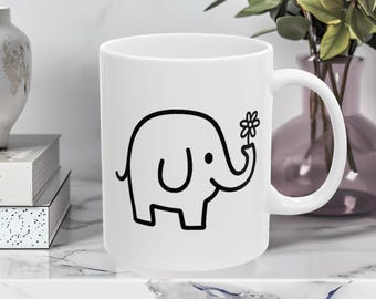 Tazza da caffè con elefante, regalo ideale per gli amanti degli animali della savana.