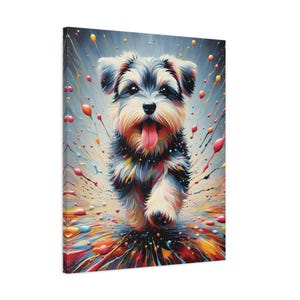 Gift for Schnauzer Moms, Canvas Print, Mini Schnauzer, Dog Lover Decor, Pet Portrait, Cute Puppy, Home Decor