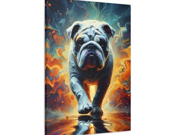 Bulldog Canvas Print | Portrait of Bulldog | Perfect Wall Art for Bulldog Lovers | Bulldog Painting | home decor