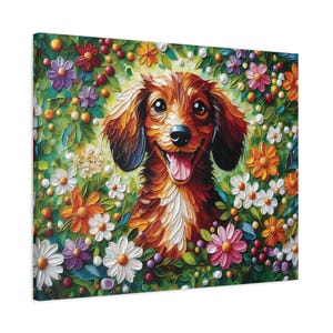 Gift for Dachshund Owner, Canvas Print, Dachshund Wall Art, Dog Lover Gift, Home Decor, Dog Portrait, Pet Owner Present