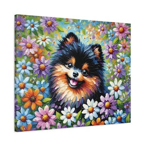 Geschenk für Mütter, Leinwanddruck, Pommern Wandkunst, Hunde Liebhaber Geschenk, Wohnkultur, Hunde Portrait, Haustier Besitzer Geschenk, niedlicher Welpe