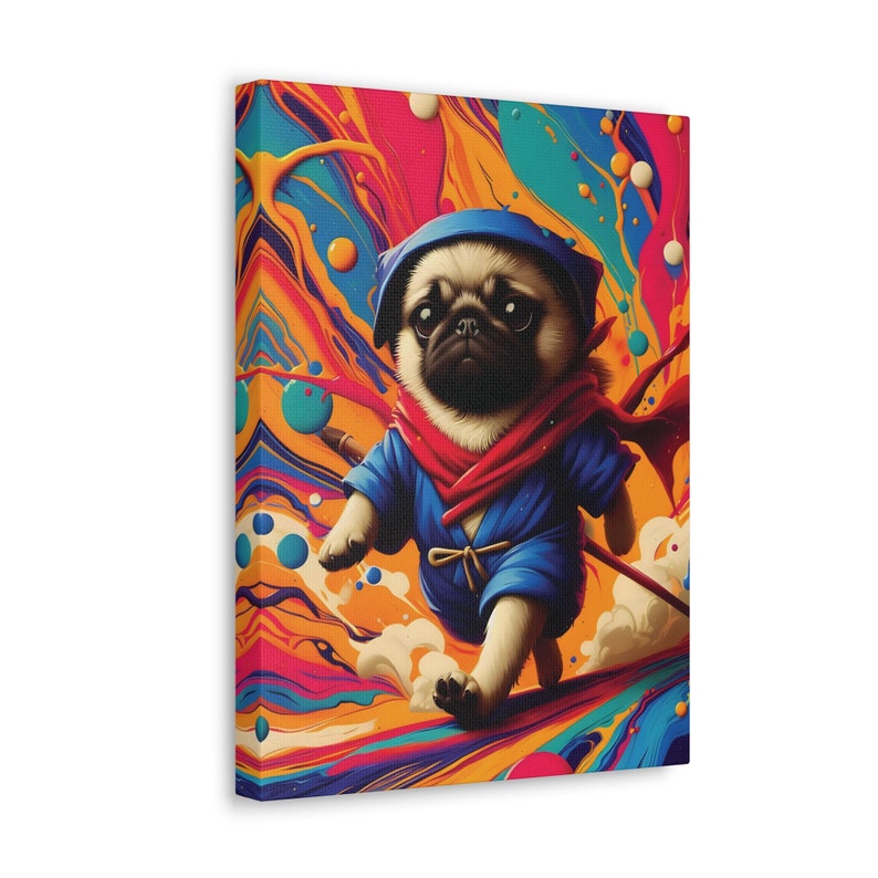 Pug Canvas Print Portrait of Pug Perfect Wall Art for Dog Lovers Pug