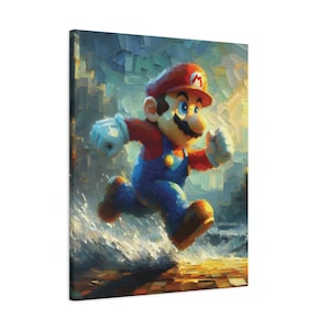 Super Mario Wall Art, Gift for Mario fans, Mario Poster, Game Room decor for Kids’ Room, Playrooms, or Fans
