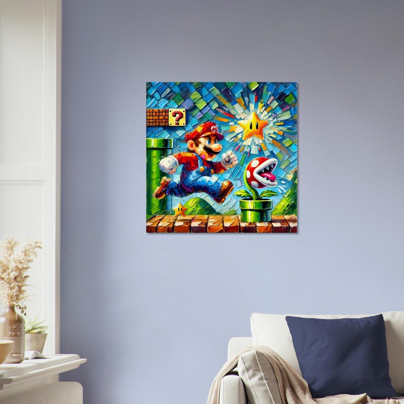 Super Mario Canvas Print, Gaming Room Wall Art - Etsy