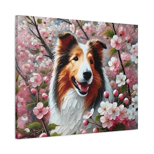 Geschenk für Collie Besitzer, Leinwanddruck, Collie Wandkunst, Hunde Portrait, Wohnkultur