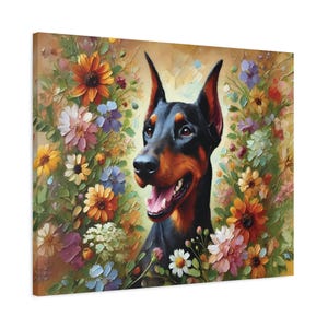 Gift for Doberman Owner, Canvas Print, Doberman Dog Wall Art, Pet Lover Gift, Home Decor, Dog Owner Present, Dog Portrait