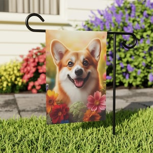 Corgi Garden Flag, Gift for Corgi Owner, Dog Flag, Dog Garden Decor