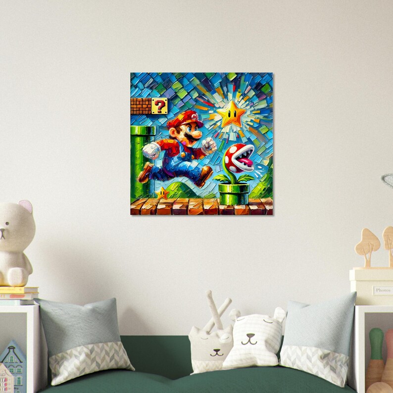Super Mario Canvas Print, Gaming Room Wall Art - Etsy