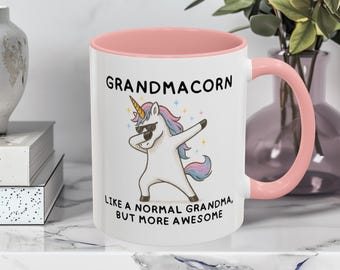 Grandmacorn Coffee Mug, Unicorn Grandma Gift, Ceramic Tea Cup