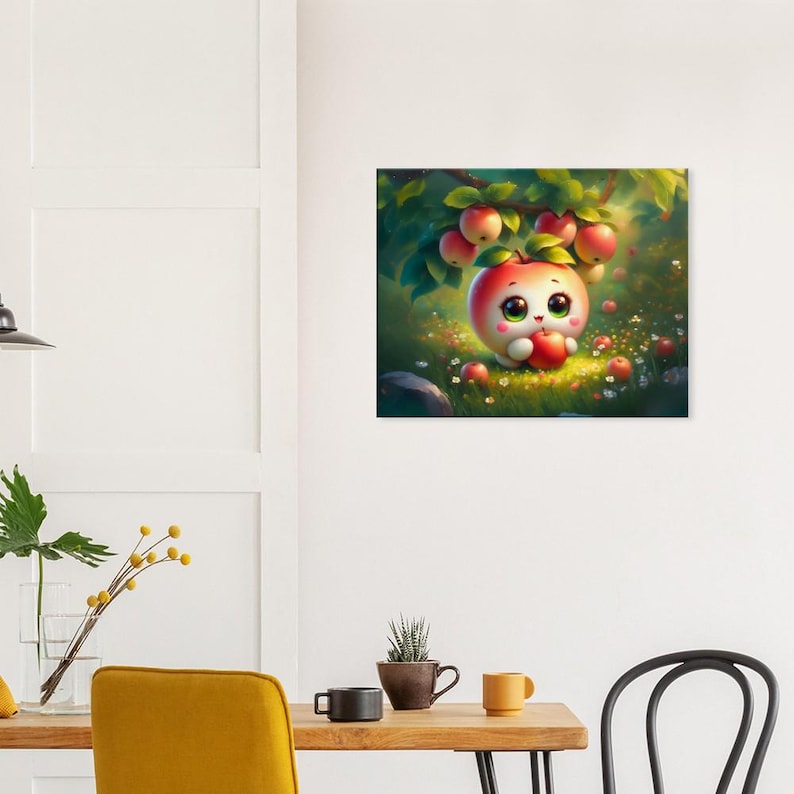 Canvas Gallery Wraps, Apple Cute Wall Art, Kitchen Decor, Nursery