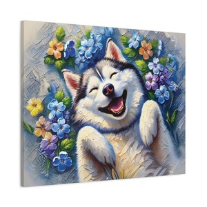 Geschenk für Siberian Husky Besitzer, Leinwanddruck, Siberian Husky Wandkunst, Hundeliebhaber Geschenk, Wohnkultur, Hundeliebhaber