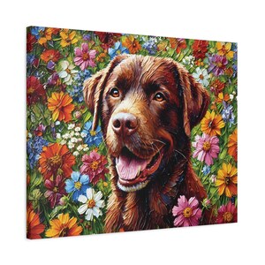 Gift for Labrador Owner, Canvas Print, Chocolate Labrador Wall Art, Dog Lover Gift, Pet Portrait, Home Decor