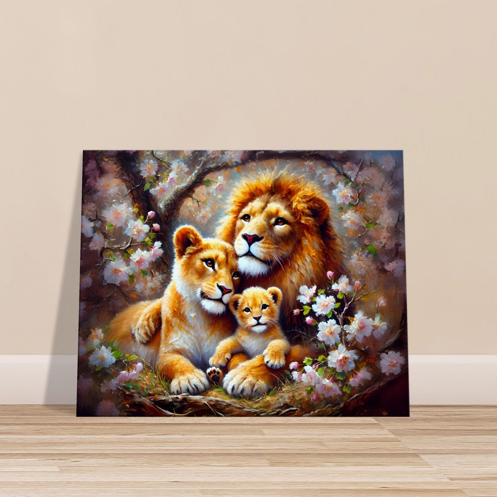 Lion Family Canvas Print, Wildlife Art, Nursery Decor - Etsy