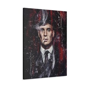 Peaky Blinders, Tommy Shelby Artwork, Thomas Shelby Wall Decor, Canvas Print, Home Office Decor, Gift for TV Show Fans, Gangster Art