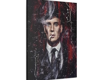 Peaky Blinders, Tommy Shelby Artwork, Thomas Shelby Wall Decor, Canvas Print, Home Office Decor, Gift for TV Show Fans, Gangster Art