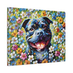 Geschenk für American Bully Besitzer, Leinwanddruck, American Bully Artwork, Hunde Liebhaber Geschenk, Hunde Portrait, Home Decor