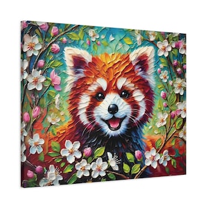 Gift for Red Panda Lovers, Canvas Print, Red Panda Wall Art, Wildlife Animal, Nursery Decor, Panda, Home Decor