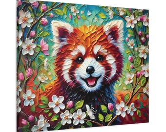Red Panda Canvas Print, Whimsical Animal Wall Art, Nursery Decor