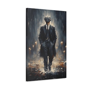 Thomas Shelby Canvas Print, Tommy Shelby wall art, Peaky Blinders home decor, Tommy Shelby Canvas, Thomas Shelby portrait