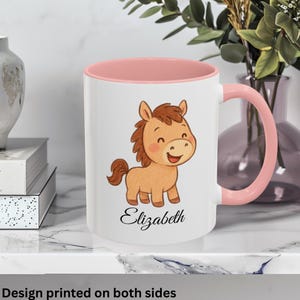 Personalized Horse Mug, Cute Mug Design, Gift for Horse Lover, Tea Cup, Ceramic Mug, Horse Mug