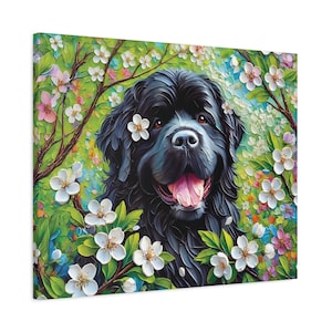 Gift for Newfoundland Owner, Canvas Print, Newfoundland Dog Wall Art, Dog Lover Gift, Pet Portrait, Home Decor