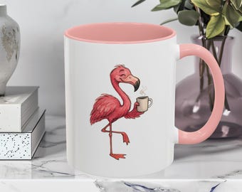 Flamingo Coffee Mug, Tropical Bird Design, Gift for Coffee Lover