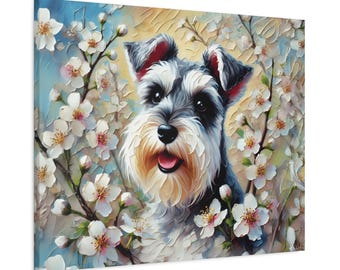 Miniature Schnauzer Canvas Print, Dog Lover Wall Art