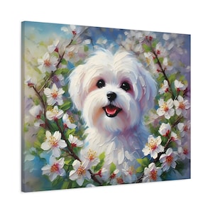 Gift for Maltese Owner, Canvas Print, Maltese Dog Wall Art, Home Decor, Dog Memorial