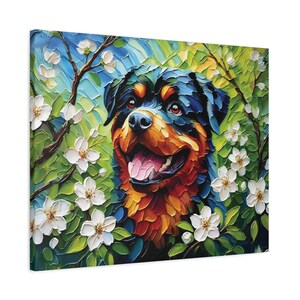 Geschenk für Rottweiler Besitzer, Leinwanddruck, Rottweiler Wandkunst, Home Decor, Tierportrait, Geschenk für Hundebesitzer