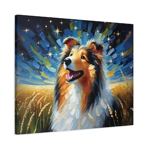 Geschenk für Collie Besitzer, Leinwanddruck, Collie Wandkunst, Wohnkultur, Hundebesitzer Geschenk, Haustier-Denkmal