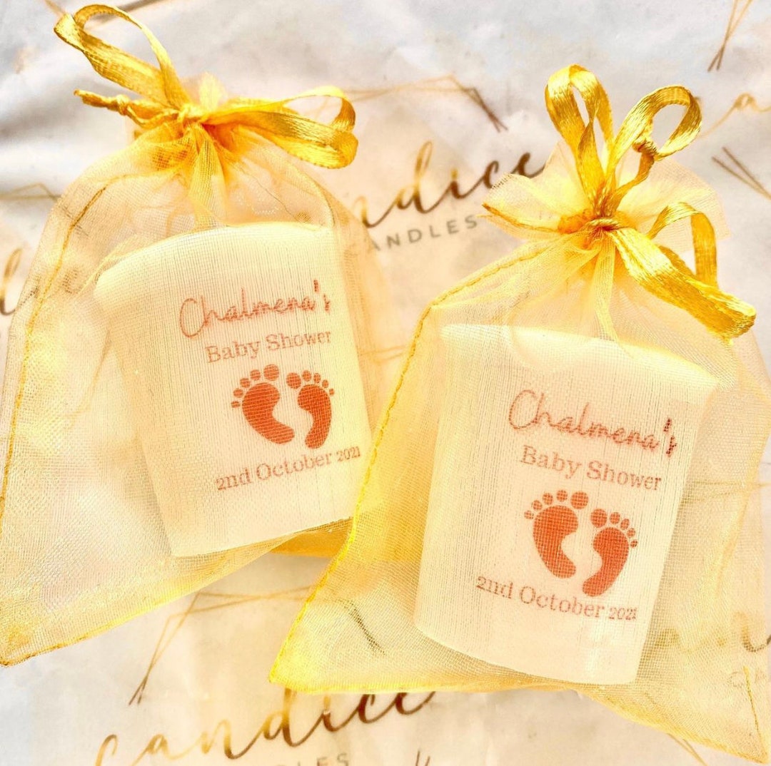 20 Scented Personalised Baby Shower Candles Etsy UK