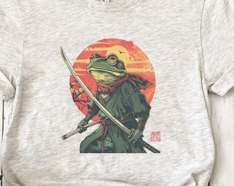Frog Samurai Warrior T-Shirt,Samurai T Shirt,Samurai Shirt,Graphic Tees, Japanese,Vintage Shirt,Samurai Warrior Shirt, Frog Lover Shirt