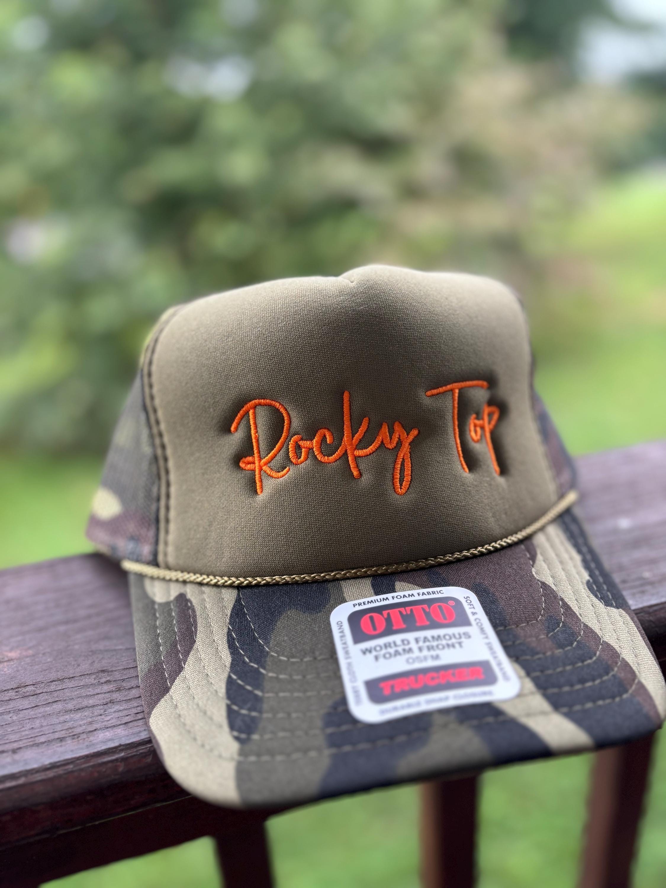 OTTO Orange and Brown Camouflage Cap OTTO Neon Camouflage Foam Front 5 Panel High Crown Mesh Back  main image 2