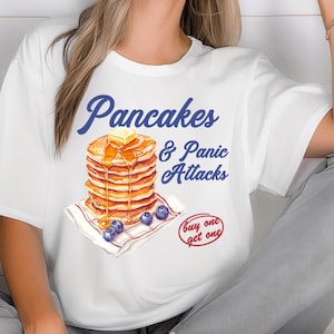 Pannkakor och panikattacker T-shirt: Rolig Foodie Comfort Colors Tee