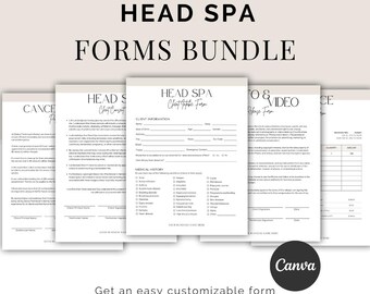 Head Spa Intake Forms, Japanese Client Consultation, Editable Canvas Template (Digital Download)