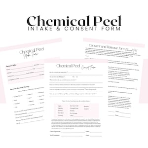 Chemical Peel Consent Forms Editable, Chemical Peel Consent Forms, Peel Consultation, Peel Aftercare, Facial Consent Forms Templates