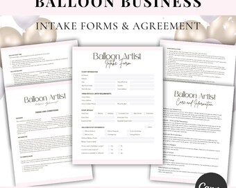 Balloon Artist Client Forms Bundle | Intake, Event Details, Waiver (Digital Download)