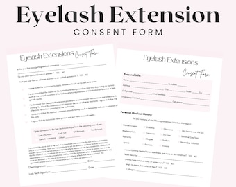 Eyelash Extension Consent Form, Client Intake (PDF)