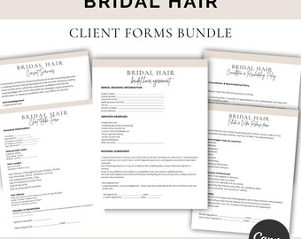 Bridal Hair Agreement, Bridal Hair Contract, Hair Dresser Form, Hair Stylist Contract, Bridal Hair Wedding Contract, Wedding Hair Contract