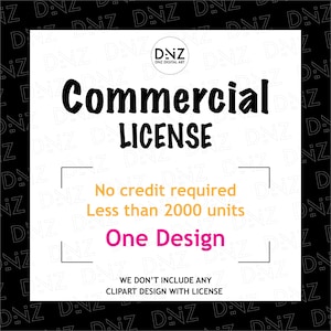 One Single Clipart Set Commercial License for ALL Designs, One-Time Commercial Use License, No Credit Required, Lifetime Use