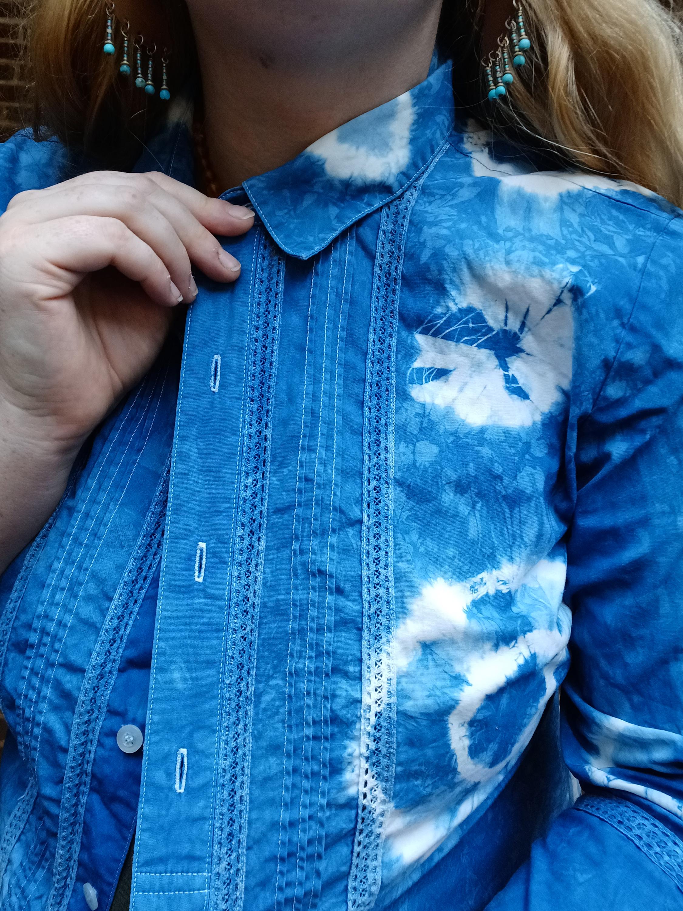 BDG Tie Dye Denim Shirt BDG Nico Bleached Denim Shirt Outlet