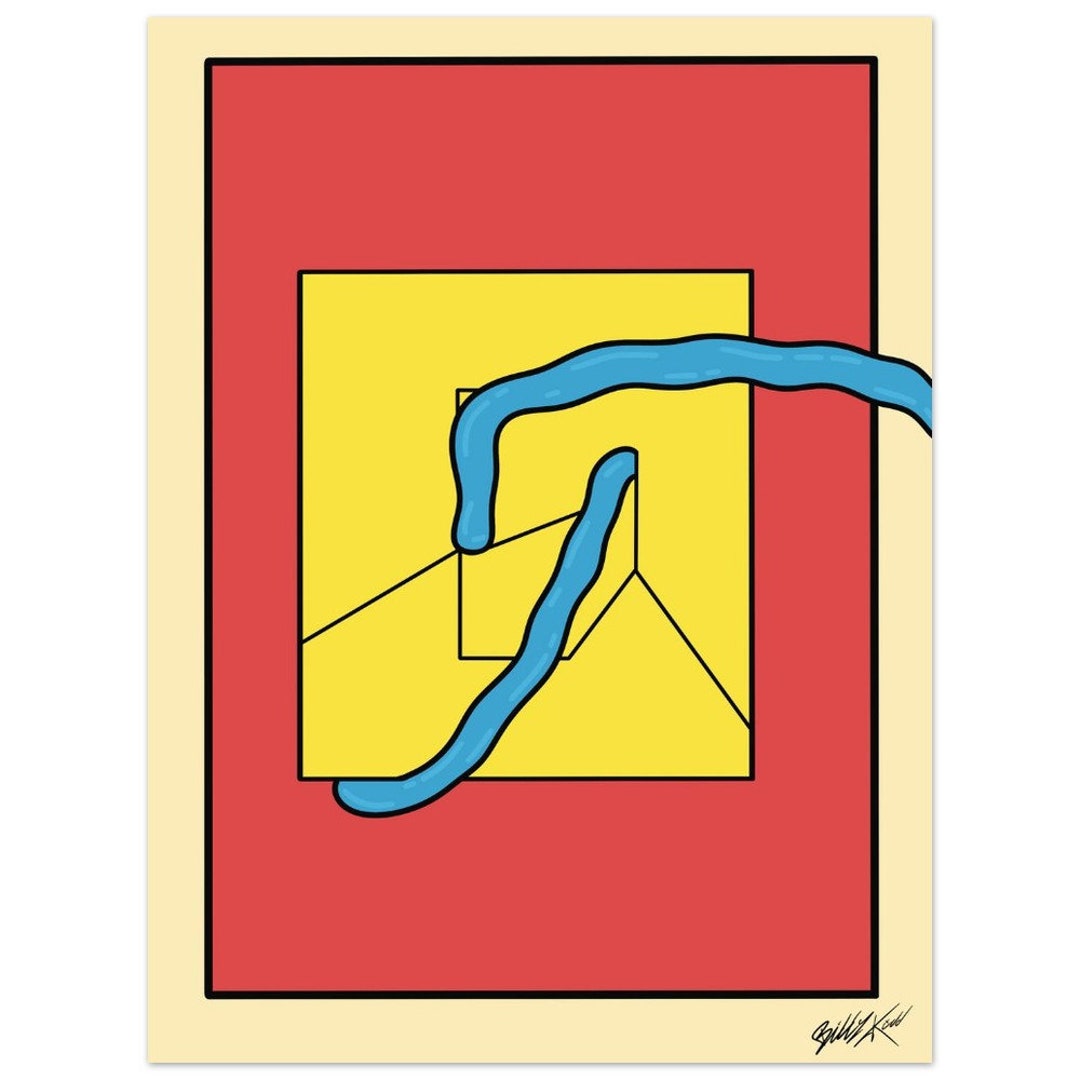Poster Mat Cool Kids Blue Worm Premium Quality Without Frame Etsy