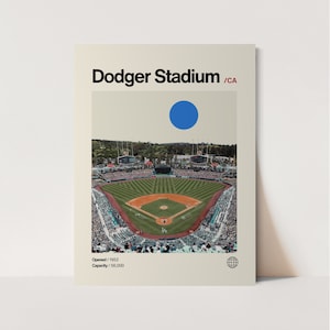 Dodger Stadium Poster, Dodgers Poster, Minimalist, Helvetica, Mid-Century Modern, Baseball Art,  Baseball Stadium Poster, LA Dodgers stadium