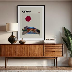Kaseya Center Poster, Heat Poster, Minimalist, Helvetica, Mid-Century Modern, Basketball Art,  NBA,  Miami Heat, Miami Heat Print, NBA Arena