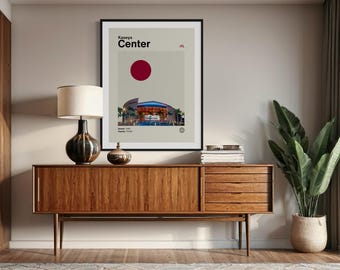 Kaseya Center Poster, Heat Poster, Minimalist, Helvetica, Mid-Century Modern, Basketball Art,  NBA,  Miami Heat, Miami Heat Print, NBA Arena